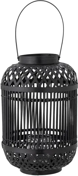 BLOOMINGVILLE Tilla Lykta m/Glas, Svart, Bambus