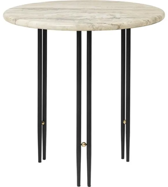 GUBI IOI Sidobord Ø50 Svart/Beige