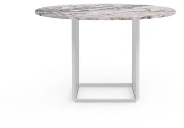 New Works Florence Matbord Ø120 White Viola Marmor med vit struktur
