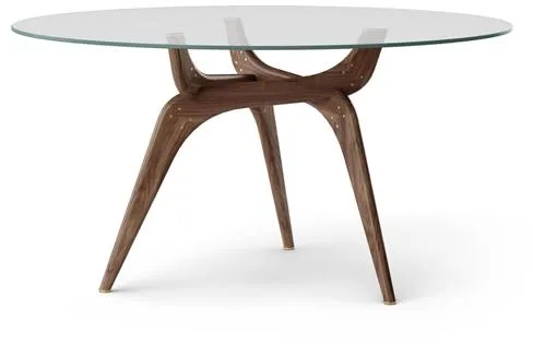 Brdr. Krüger TRIIIO Matbord Ø135 Oljad valnöt/Klarglas